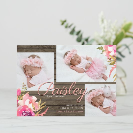 Helles Foto Einladung (Stehend Vorderseite)