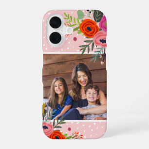 Helles Foto für Blüten und Punkte iPhone 16 Hülle