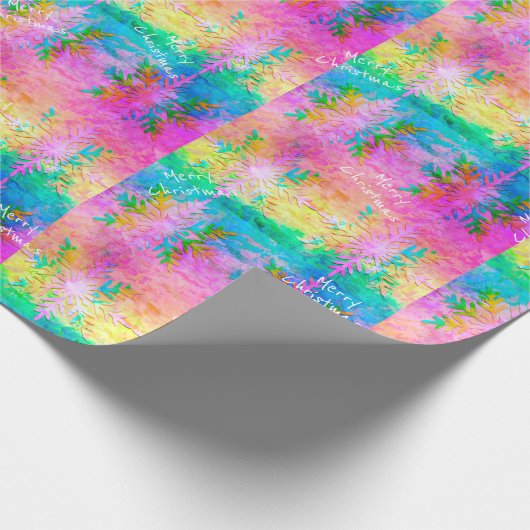 Helles Fraktal Krawatte Dye Crystal Snowflake Weih Geschenkpapier (Ecke)