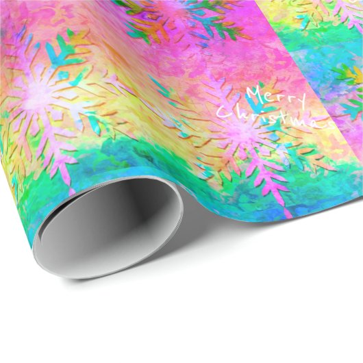 Helles Fraktal Krawatte Dye Crystal Snowflake Weih Geschenkpapier (Rolleneckpunkt)