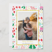 Helles Frohes Weihnachts-Pattern-Foto Feiertagskarte (Vorderseite)