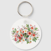 Helles Frühlingsblumenbouquet Schlüsselanhänger (Vorderseite)