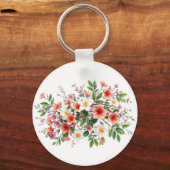 Helles Frühlingsblumenbouquet Schlüsselanhänger (Rückseite)