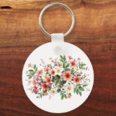 Helles Frühlingsblumenbouquet Schlüsselanhänger (Vorderseite)