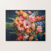 Helles Frühlingsbouquet in Glasvase Puzzle (Horizontal)