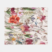 Helles Frühlingsfeld. Romantisches Muster Fleecedecke (Vorderseite (Horizontal))