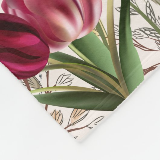 Helles Frühlingsfeld. Romantisches Muster Fleecedecke (Ecke)