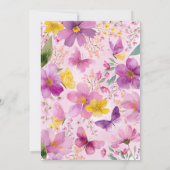 Helles Fuchsia Floral Baby Shower Baby in Bloom Einladung (Rückseite)