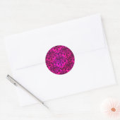 Helles Fucshia- und Schwarz-Floral-Damask-Muster Runder Aufkleber (Umschlag)