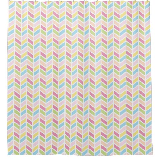Helles Fun Cheery Herringbone-Muster Duschvorhang (Vorderseite)