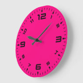 Helles Fun Magenta Pink Große Wanduhr (Winkel)