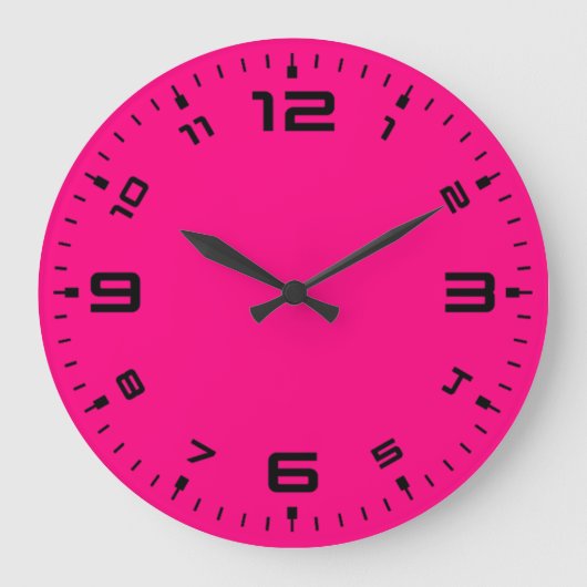 Helles Fun Magenta Pink Große Wanduhr (Vorderseite)