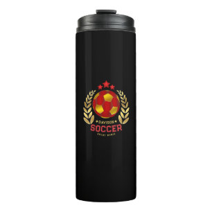 Helles Fußball-Logo Personalisiertes Design Thermosbecher