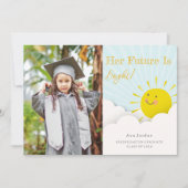 Helles Future Sunshine Abschluss Foto Einladung (Vorderseite)