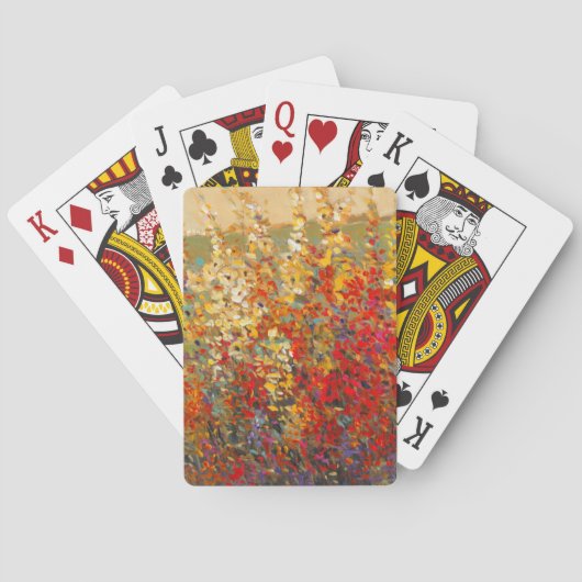 Helles Garten-Wandgemälde der Frühlings-Wildblumen Spielkarten (Rückseite)