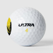 Helles Gelb FLAMES gemusterter Golfball - einzigar (Logo)