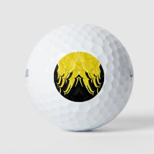 Helles Gelb FLAMES gemusterter Golfball - einzigar