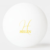 Helles Gelb Monogrammiert Tischtennisball (Rückseite)