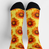 Helles Gelb-Orange-Verlaufs-Blumen-Ausschnitt Socken (Oben)