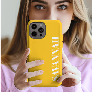 Helles Gelb personalisierter Name einfach  iPhone 13 Pro Max Hülle