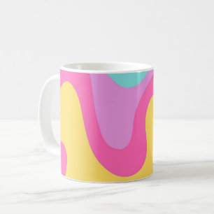 Helles Gelb Pink Lavendel Minze Abstrakt Kaffeetasse
