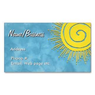 Helles Gelb Sonne im blauen Himmel Custom Magnetische Visitenkarte
