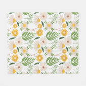 Helles gelbes Blumenmuster-Fleece (3 Größen) Fleecedecke (Vorderseite (Horizontal))