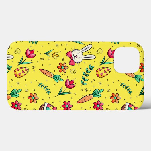 Helles Gelbes Ostermuster Gehäuse Case-Mate iPhone Hülle (Rückseite (Horizontal))