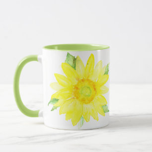 Helles gelbes Sommer-Sonnenblume-Aquarell Tasse