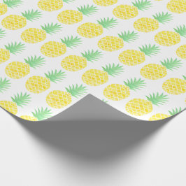 Helles gelbes u. grünes Aquarell-Ananas-Muster Geschenkpapier