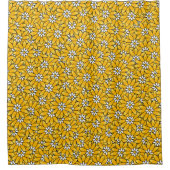 Helles gelbes überlappendes Blumenmuster Duschvorhang (Vorderseite)