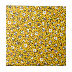 Helles gelbes überlappendes Blumenmuster Fliese