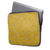 Helles gelbes überlappendes Blumenmuster Laptopschutzhülle (Vorderseite Links)
