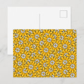 Helles gelbes überlappendes Blumenmuster Postkarte (Vorne/Hinten)