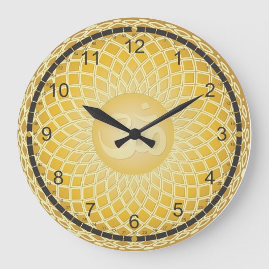Helles Gelbfarben-Symbol Große Wanduhr (Vorderseite)