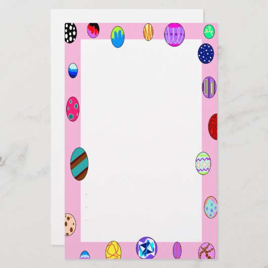 Helles gemaltes Ei-Grenzschlichtes Briefpapier (Vorne/Hinten)