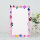 Helles gemaltes Ei-Grenzschlichtes Briefpapier (Stehend Vorderseite)