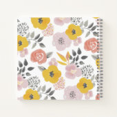 Helles, gemischtes Blumenmuster mit Ihrem Monogram Notizblock (Rückseite)
