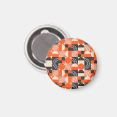 Helles geometrisches Farbblockmuster. Magnet (Vorderseite/Rückseite)