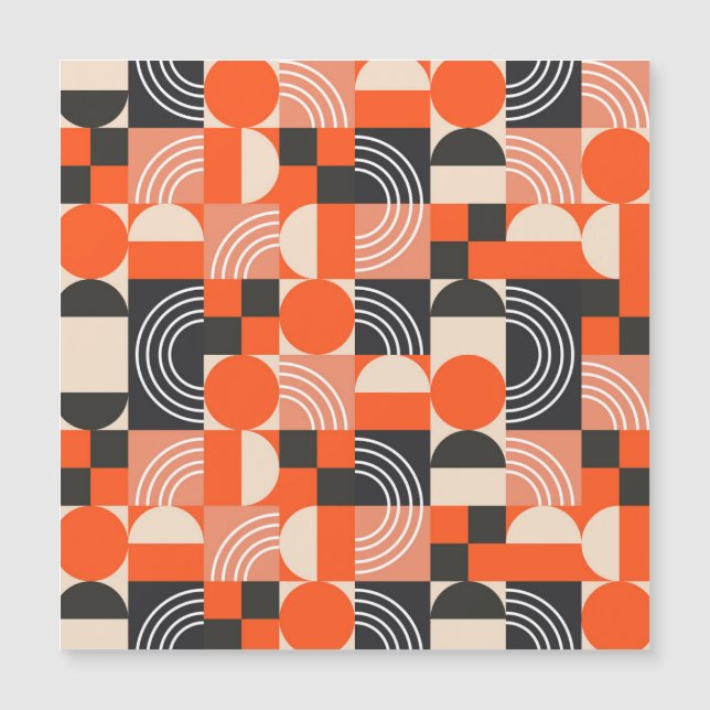Helles geometrisches Farbblockmuster. Magnetkarte (Vorderseite)