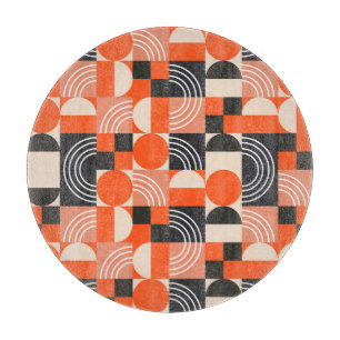 Helles geometrisches Farbblockmuster. Schneidebrett
