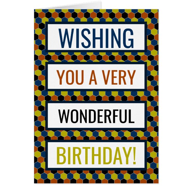 Helles geometrisches Muster, Geburtstag (Vorne)