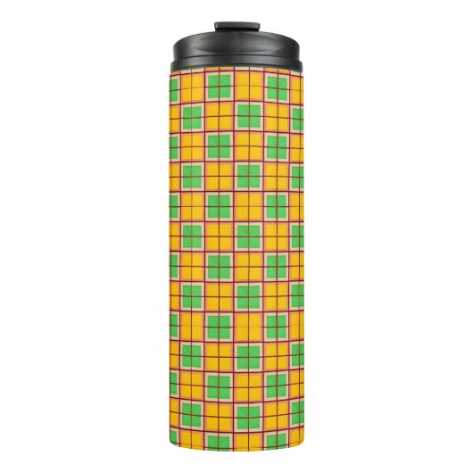 Helles geometrisches Muster mit symmetrischen Form Thermosbecher (Vorderseite)