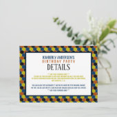 Helles geometrisches Muster, moderne Geburtstagsde Einladung (Stehend Vorderseite)