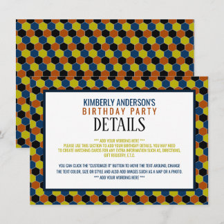 Helles geometrisches Muster, moderne Geburtstagsde Einladung