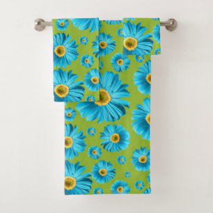 Helles Gerbera-Gänseblümchen-Muster Badhandtuch Set