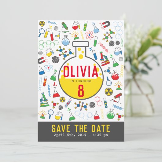 Helles Geschlechts-neutrales Einladung (Stehend Vorderseite)