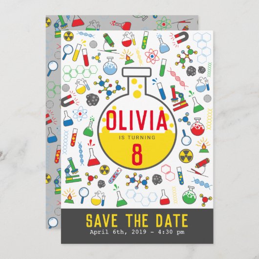 Helles Geschlechts-neutrales Einladung (Vorne/Hinten)