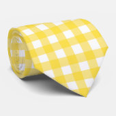 Helles Gingham-Muster in Gelb, Hellgelb, und Krawatte (Gerollt)