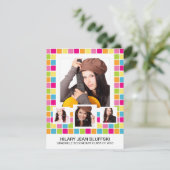 Helles Girly Absolvent-Foto der Farbe4 Einladung (Stehend Vorderseite)